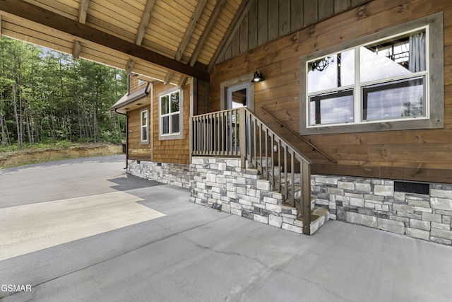 4427 Stackstone Rd, Sevierville, TN 37862 - entrance to property with a patio area and board and batten siding