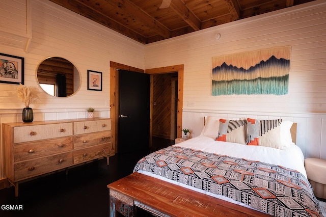 1317 Old Knoxville Hwy, Sevierville, TN 37876 - bedroom with wood ceiling with exposed beams, wood walls, and wood finished floors