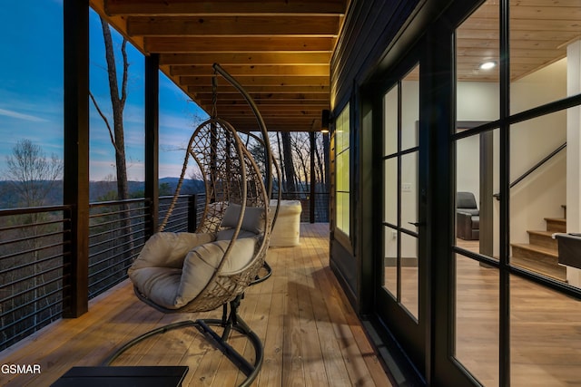 view of deck at dusk