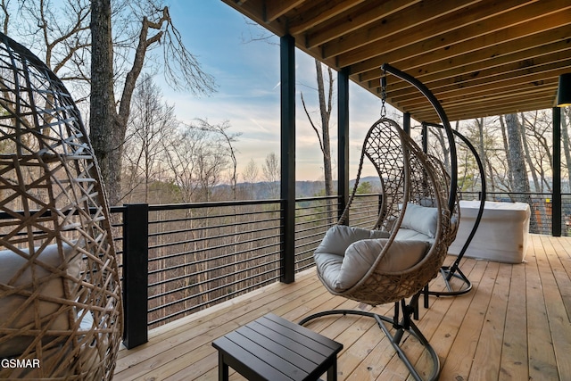 view of deck at dusk