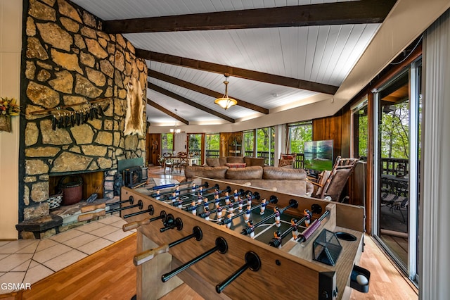 1923 E Arolla Ct, Gatlinburg, TN 37738 - game room featuring wood finished floors and wood ceiling