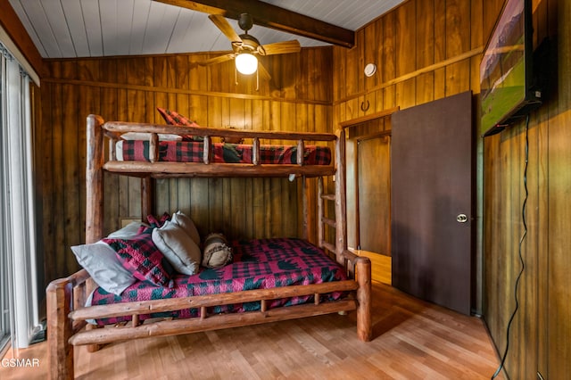 1923 E Arolla Ct, Gatlinburg, TN 37738 - bedroom featuring wood walls, wood finished floors, and wooden ceiling
