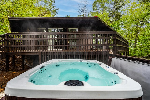 1923 E Arolla Ct, Gatlinburg, TN 37738 - deck featuring a hot tub