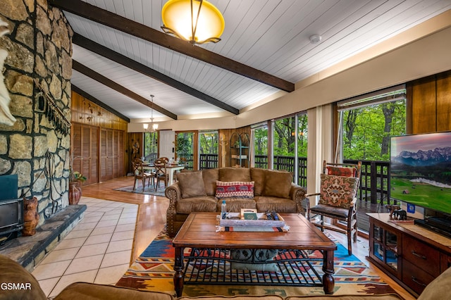 1923 E Arolla Ct, Gatlinburg, TN 37738 - living room featuring a wood stove and wood finished floors