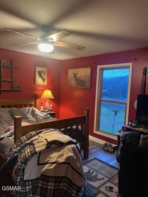 bedroom with ceiling fan