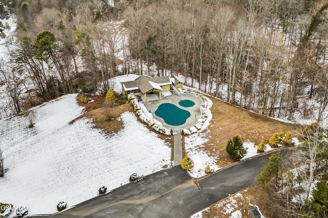 view of snowy aerial view