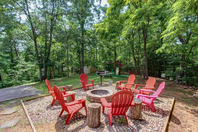 1707 Ridgecrest Dr, Sevierville, TN 37876 - view of yard with a fire pit