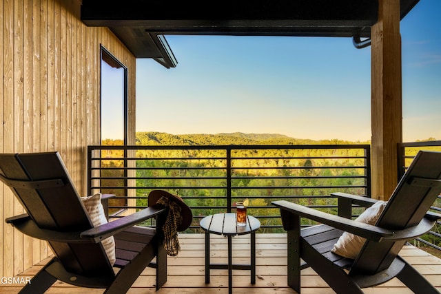 balcony with a mountain view