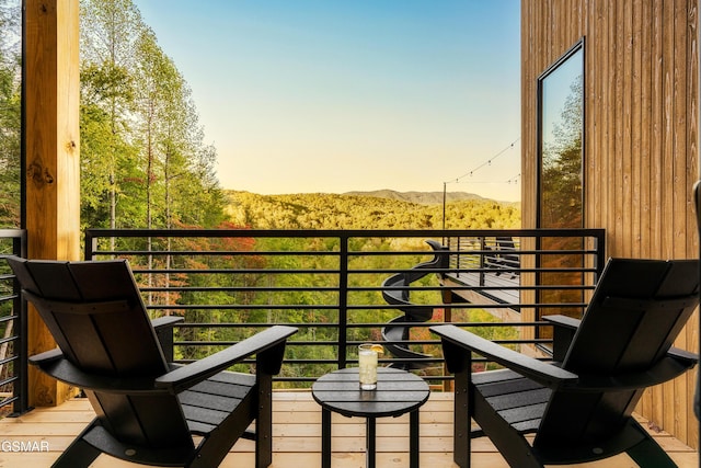 balcony with a mountain view