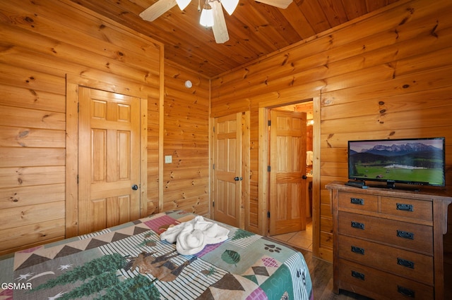 bedroom with wooden ceiling