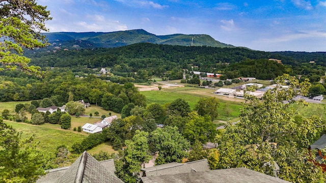 aerial view featuring a mountain view