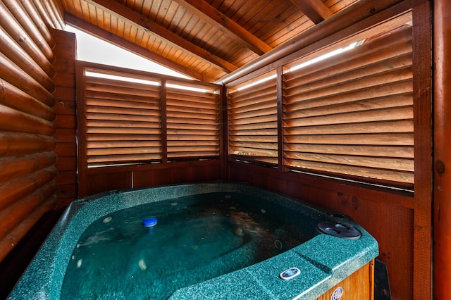 view of pool featuring an indoor hot tub