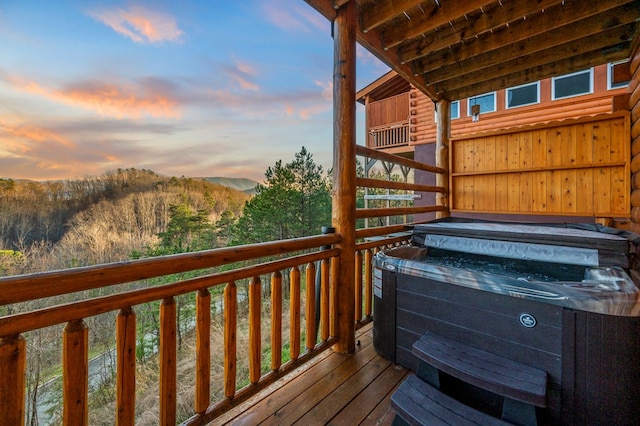 view of deck at dusk