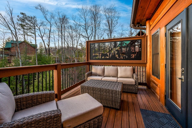 deck featuring an outdoor hangout area