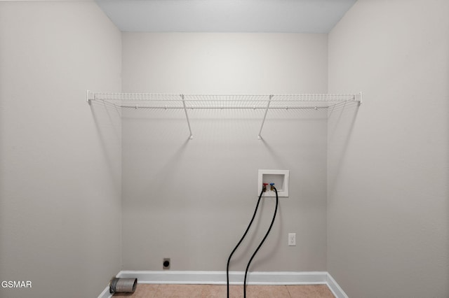 washroom with washer hookup, laundry area, baseboards, and hookup for an electric dryer