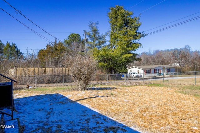 view of yard with fence