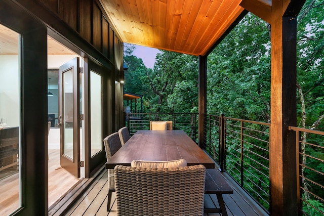 balcony featuring outdoor dining area