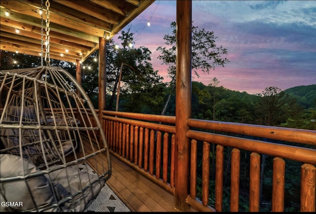 view of deck at dusk