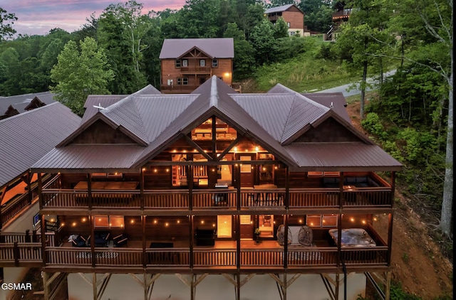 exterior space featuring metal roof