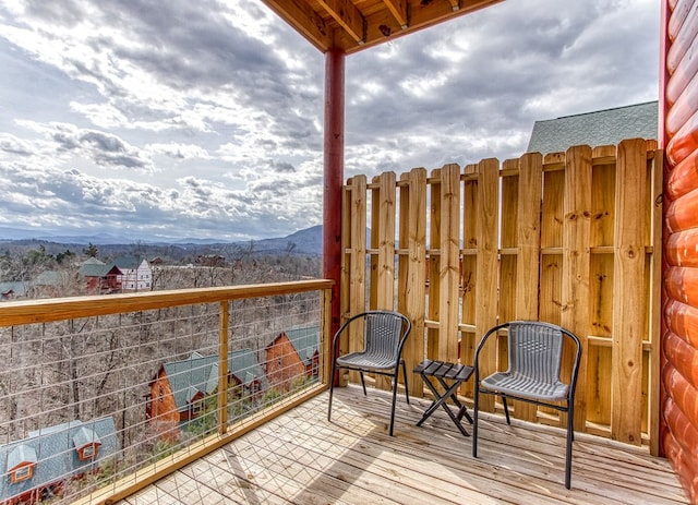 balcony with a mountain view