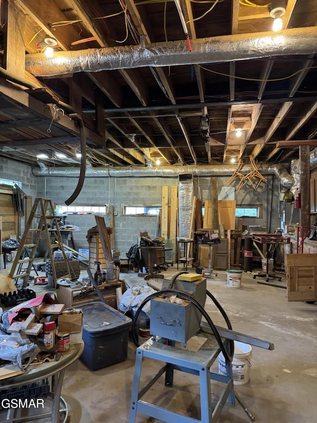 4205 Birds Creek Rd, Sevierville, TN 37876 - basement with concrete block wall
