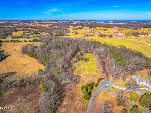 bird's eye view featuring a rural view