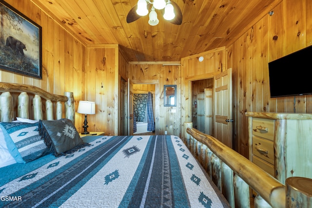 1274 Bear Cub Way, Gatlinburg, TN 37738 - bedroom with wooden walls and wood ceiling