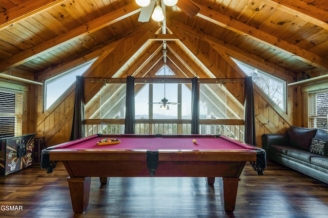 1274 Bear Cub Way, Gatlinburg, TN 37738 - rec room with a ceiling fan, plenty of natural light, billiards, and wood walls