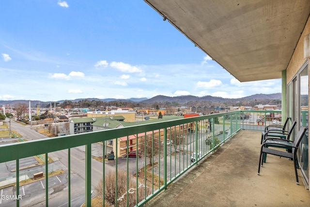 balcony with a mountain view