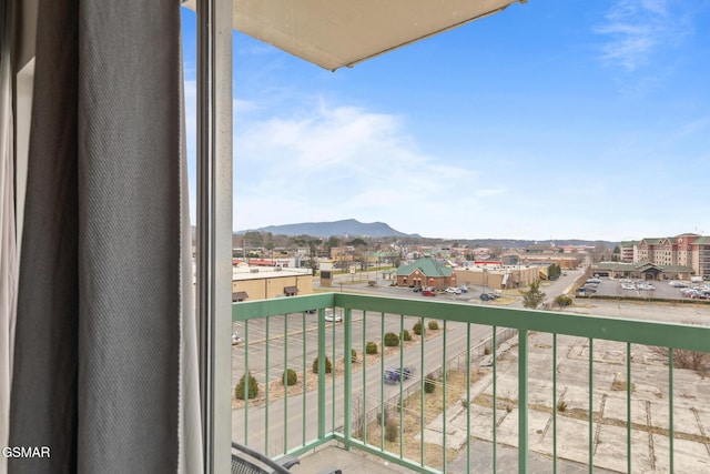 balcony with a mountain view