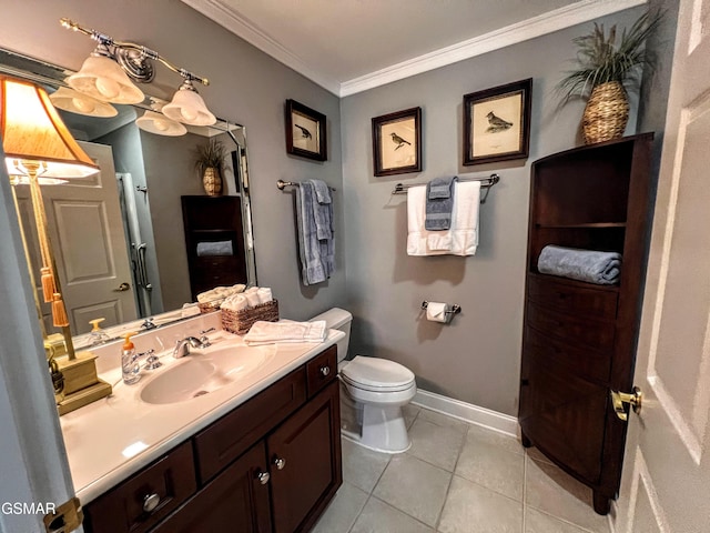 1042 Fine Glen Dr, Sevierville, TN 37862 - bathroom with vanity, ornamental molding, and tile patterned flooring