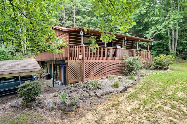 2655 Craig Circle Way, Cosby, TN 37722 - view of front facade featuring a forest view and a deck