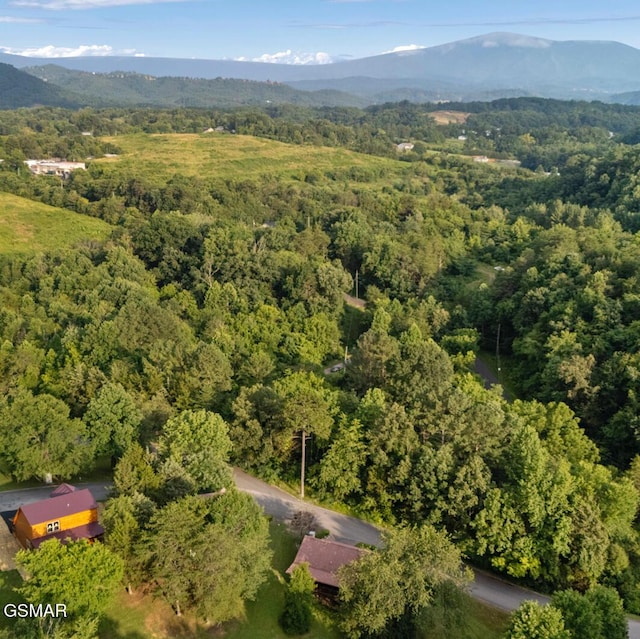 1515 Rainbow Ridge Way, Sevierville, TN 37862 - aerial overview of property's location featuring a heavily wooded area and a mountain backdrop