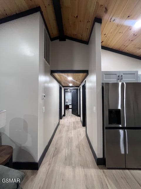 2359 Grassy Branch Rd, Sevierville, TN 37876 - hallway with wood ceiling and light wood-style floors