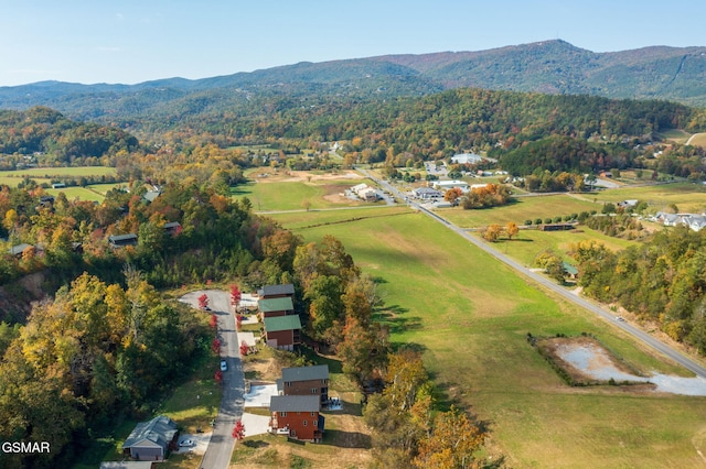 bird's eye view featuring a mountain view