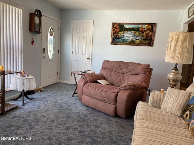 living room with carpet