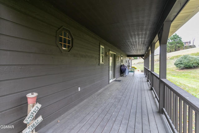 deck with a porch