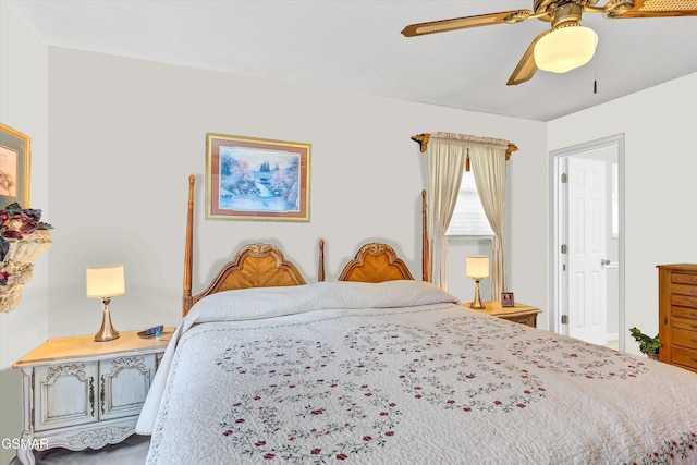 bedroom with ceiling fan