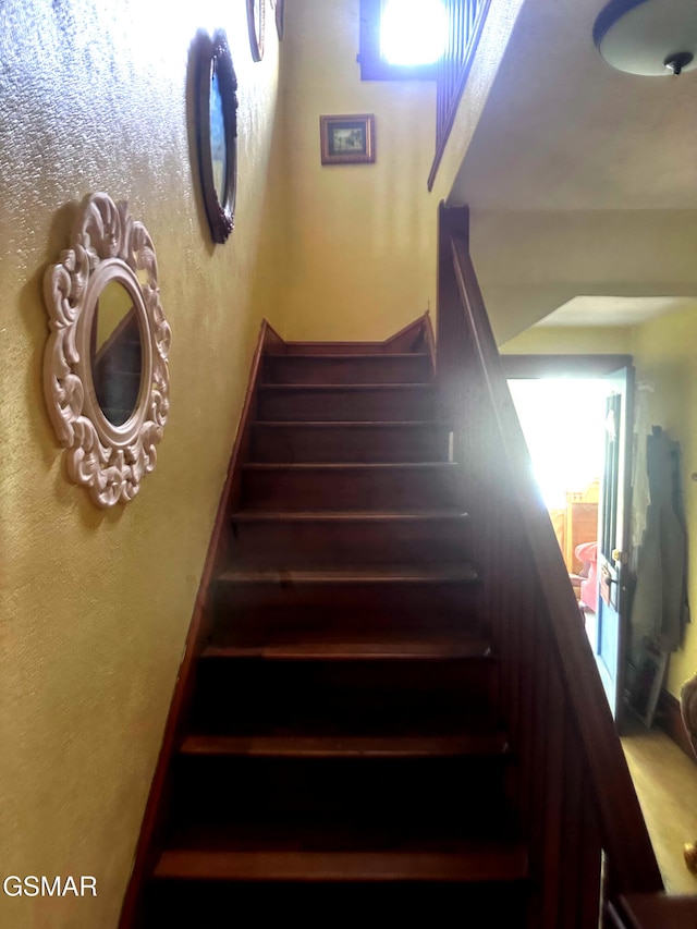 3451 Cosby Hwy, Cosby, TN 37722 - stairway with a textured wall