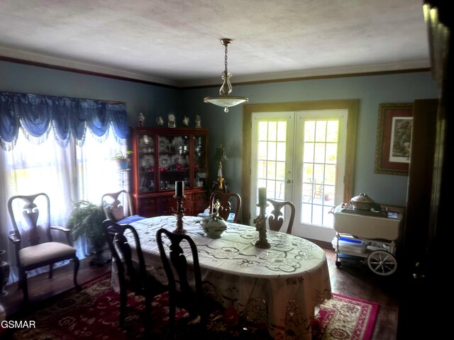 3451 Cosby Hwy, Cosby, TN 37722 - dining area featuring a wealth of natural light, french doors, and wood finished floors