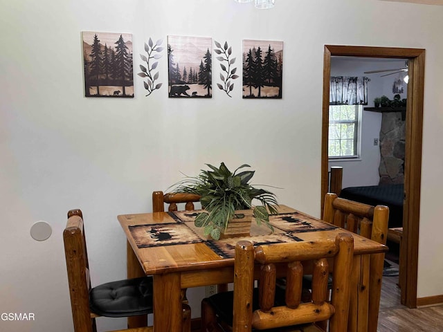 dining room featuring wood finished floors