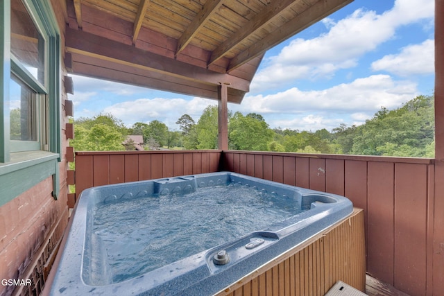 1619 Jed Trl, Sevierville, TN 37862 - view of patio featuring a hot tub