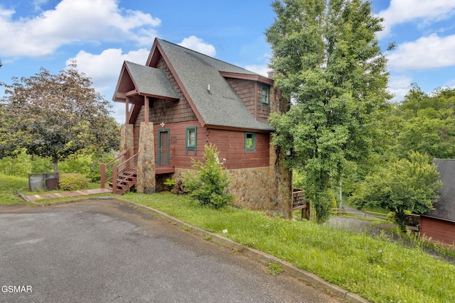 1619 Jed Trl, Sevierville, TN 37862 - view of property exterior with roof with shingles and stone siding