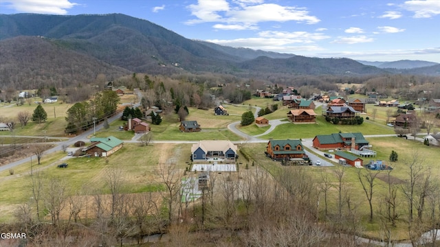 aerial view featuring a mountain view