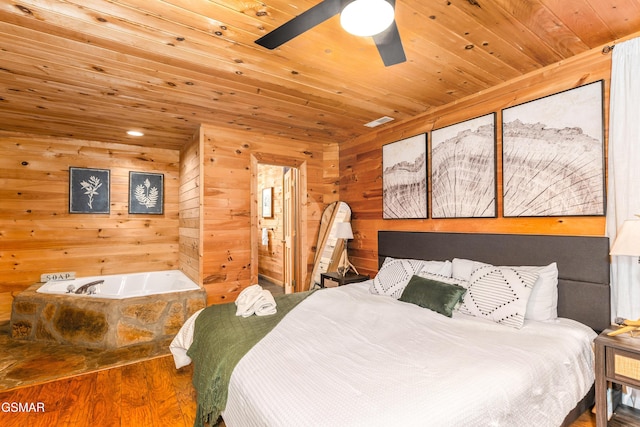 3186 Emerald Springs Loop, Pigeon Forge, TN 37862 - bedroom with wood finished floors, wood ceiling, and wood walls