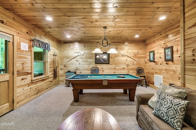 3828 Saddle Brook Way, Sevierville, TN 37862 - game room featuring pool table, visible vents, and carpet