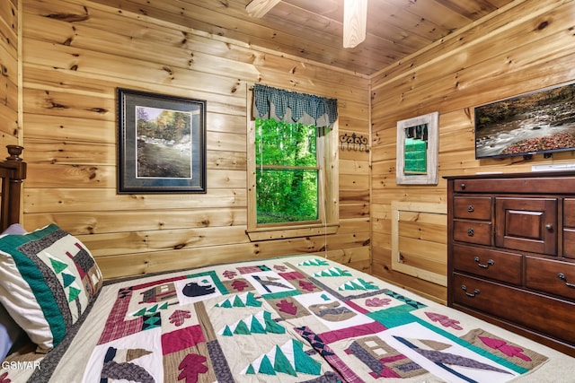 3828 Saddle Brook Way, Sevierville, TN 37862 - bedroom featuring wooden walls and wooden ceiling
