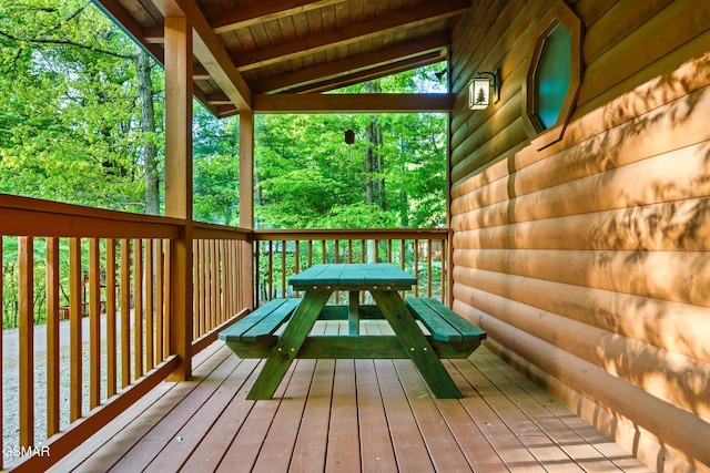 3828 Saddle Brook Way, Sevierville, TN 37862 - wooden deck featuring outdoor dining area