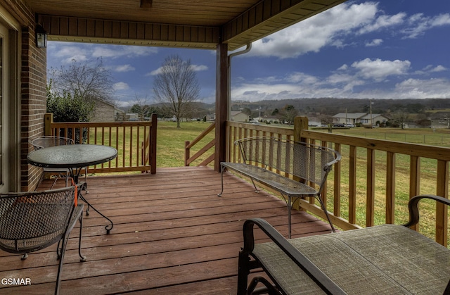 deck with a lawn