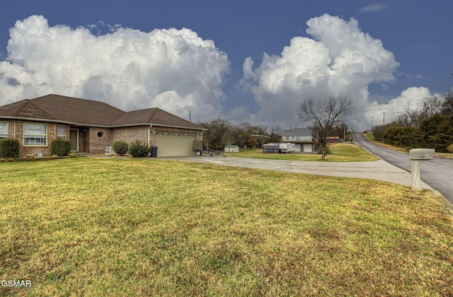 exterior space with a garage